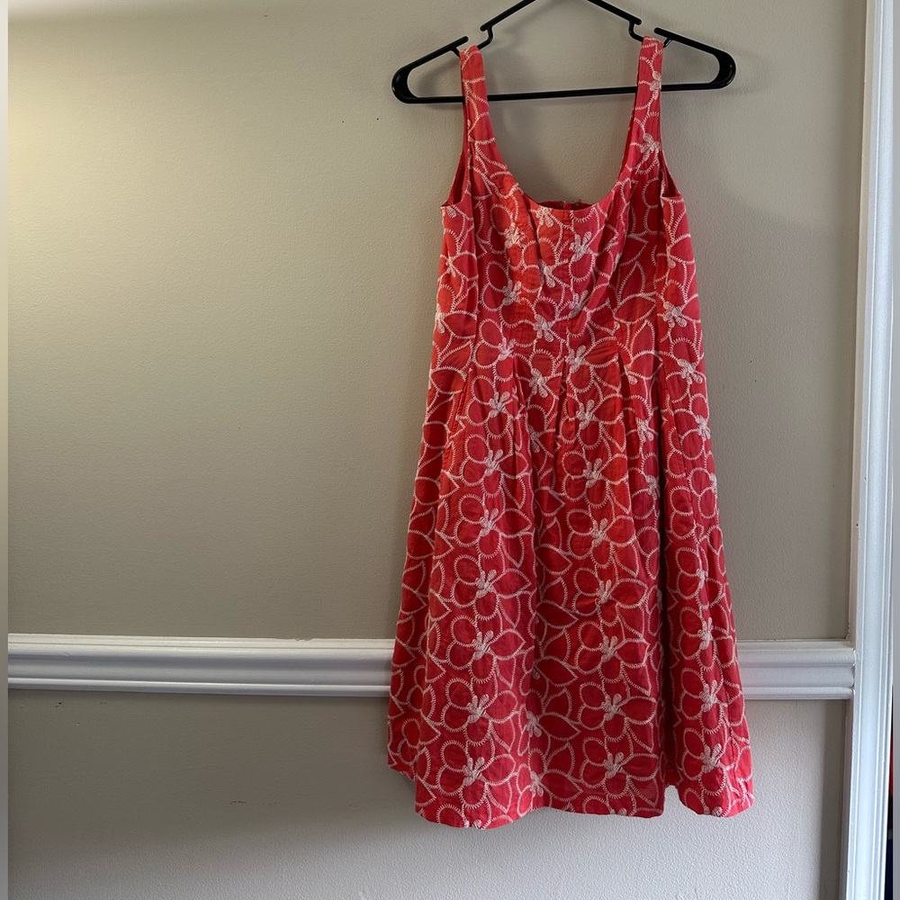 Nine West coral flowered dress size 2